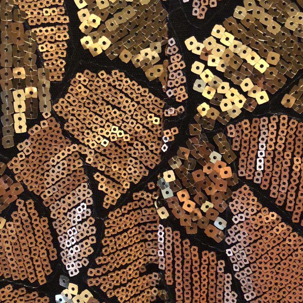 Sequined gold and bronze mini dress - Picture 2 of 7